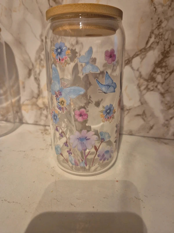 Highland cow glass tumbler